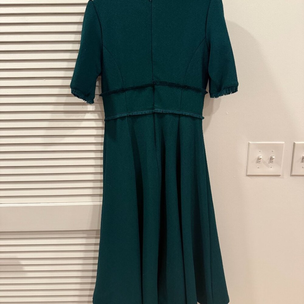 Maison Tara Knit Boucle Fit & Flare Midi Dress in Forest Green, w Pockets! - Picture 8 of 8